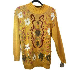 Womens Yellow Vintage Cosby Sweater